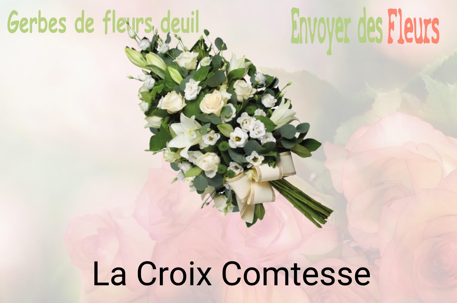 Gerbe de fleurs de deuil livrée à La Croix-Comtesse